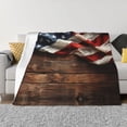 thumbnail image 3 of Throw Blanket for Couch, Rustic American Flag Wood Super Soft Fuzzy Comfy Warm Throw Blanket, Cuteness Lightweight Cozy Plush Flannel Blanket & Throws for Sofa and Bed All Season, 3 of 5