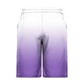thumbnail image 3 of BLTIBY 2025 Mens Casual Shorts Summer Gradient Printed Elastic Waist Drawstring Shorts Fashion Comfy Loose Sports Short Pants with Pockets Purple L, 3 of 4