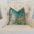 thumbnail image 2 of Plutus Haven Bush Turquoise Gray and Yellow Pillow 20"L x26"W, 2 of 3