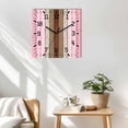 thumbnail image 3 of Pink Wood Grain Wooden Wall Clock Silent Non Ticking, Brown Vintage Mottled Country Stripes Square Wall Clocks Battery Operated, Decor Clock for Home Office, Living Room, Kitchen, 12 Inch, 3 of 9
