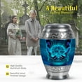 thumbnail image 3 of MUKTIVE Basketball Large Urn For Ashes for Women Funeral, Memorial Aqua Blue Urns for Human Ashes, Memorial Ash Holder for Funeral, Decorative Cremation Urns for Male Remains, 10 Inch, 3 of 7