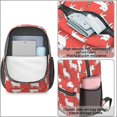 thumbnail image 4 of White Cat and Dot Red Pattern 17" School Backpacks for Teens,Waterproof Oxford Fabric,S-Shape Padded Straps for School,Travel,Hiking,Camping, 4 of 6