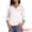 White, variant on DARING DIVA Women's Satin Blouse Split V Neck 3/4 Sleeve Button Down Shirt XS White