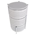 thumbnail image 3 of Lishi 3-Tier White Rotating Metal Basket Rack for Kitchen Storage with Wheels, 3 of 11