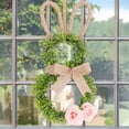 thumbnail image 6 of ERTZAE&nbsp;Easter Bunny Artificial Wreath,19.6 Inch Spring Front Door Decoration with Bow & Colorful Flowers,Large Easter Bunny Wreath,Plastic & Mesh Construction,Farmhouse Style Wall or Door Hanger, 6 of 7