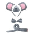 thumbnail image 2 of Mouse Ears Headband Tail Nose Bowtie Set for Halloween Prom Party Decoration No Gauze Skirt, 2 of 10