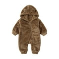 thumbnail image 4 of Otqutp 6M-4 Years Baby Boys Girls Long Sleeve Jumpsuit Romper for Babys Clothes Solid Colours Outfit Fall Winter Warm Clothes(Khaki,18-24 Months), 4 of 4