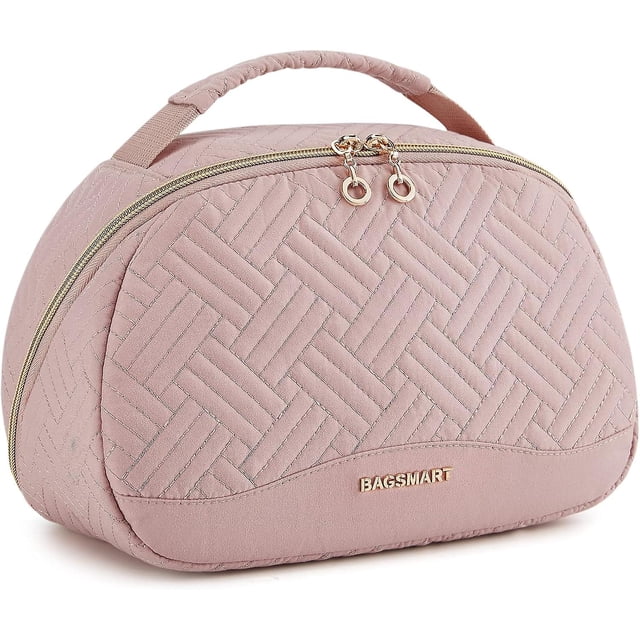 Travel Toiletry Bag for Women, Extra Large Opening Bag, Water-resistant travel essentials, Double-way Zippers Cosmetic Makeup Bag with Carry Handle