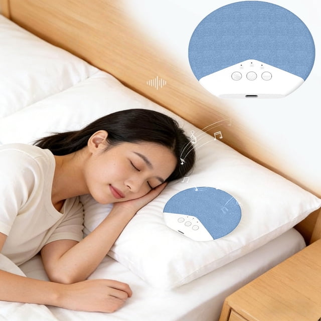 Klonfd Under Sleep With White Noise Mini Portable Wireless Bone Conduction Slim Blue Tooth 54 W/ 30/60/90 Min Sleep Timer For Side Sleepers/SleepDifficulties