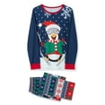 thumbnail image 4 of Family Matching Christmas Pajamas Set Cartoon Penguin Print Long-Sleeved Tops Snowflake Trousers, 4 of 10