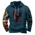 thumbnail image 2 of Patlollav Men Comfortable Hoodie Heart Pattern Hooded Pocket Drawstring Sweatshirts Blue M, 2 of 3