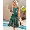 thumbnail image 3 of Vestido de verano Vestido midi sin mangas con cuello redondo y estampado floral Zeagoo, 3 of 7