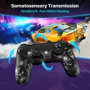 ISHAKO 2Pack Wireless Controller for P4/PC, with Double Vibration, 6-Axis Motion Control-Pink&Black
