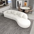 thumbnail image 4 of Galler Mid Century Modern Luxury Japandi Style Boucle Fabric Couch in Cream, 4 of 7