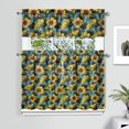 thumbnail image 2 of Bohemian Floral Kitchen Curtains 36 Inch Short - 3 Panel Vintage Farmhouse Set with Wildflowers & Sunshine, Rod Pocket Window Treatment, 2 of 6