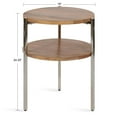 thumbnail image 2 of Kate and Laurel Lamaar Modern Round Side Table, 19 x 19 x 25, Natural Wood and Silver, Chic End Table for Storage and Display, 2 of 9