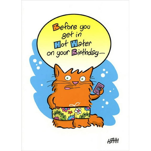 Oatmeal Studios Cat In Swimsuit Funny Birthday Card