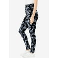 thumbnail image 3 of Woman Within Plus Size Petite Stretch-Cotton Knit Pull-On Printed Leggings, 3 of 6