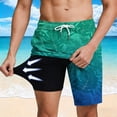thumbnail image 2 of Erwazi Mens Swim Trunks Printed Drawstring Waist Layer Lining Breathable Quick Dry Practical Summer Swimwear Shorts with Pocket, 2 of 7