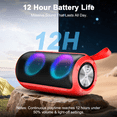 thumbnail image 5 of Portable Bluetooth Speaker, Bluetooth 5.3 Wireless Speaker, IPX7 Waterproof Outdoor Speaker, 24W Loud Stereo Sound, 12H Playtime, 7 Colorful RGB Lights for Outdoor/Home/Party, Gift Ideas, 5 of 9