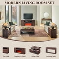 thumbnail image 7 of Aitjunz 63" W Modern Console Table with 3 Drawers, Narrow Wood Entryway Table with Storage & Curved Design, Long Sofa Table for Living Room, Foyer and Home Office, Brown, 7 of 7