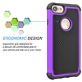 thumbnail image 2 of iPhone 7 Case, Apple iPhone 8 Case, Njjex [Purple/Black] 2-Piece Shockproof Rugged Rubber Anti-Slip Plastic Hard Cover Phone Case for iPhone 7 (2016) / iPhone 8 (2017), 2 of 4