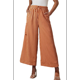 thumbnail image 2 of Pantalones Anchos Cómodos de Verano para Mujer, Color Marrón, Talla S, 2 of 5