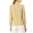 thumbnail image 4 of Allegra K Women's Ruffled V Neck Bracelet Sleeve Elegant Chiffon Blouse, 4 of 7