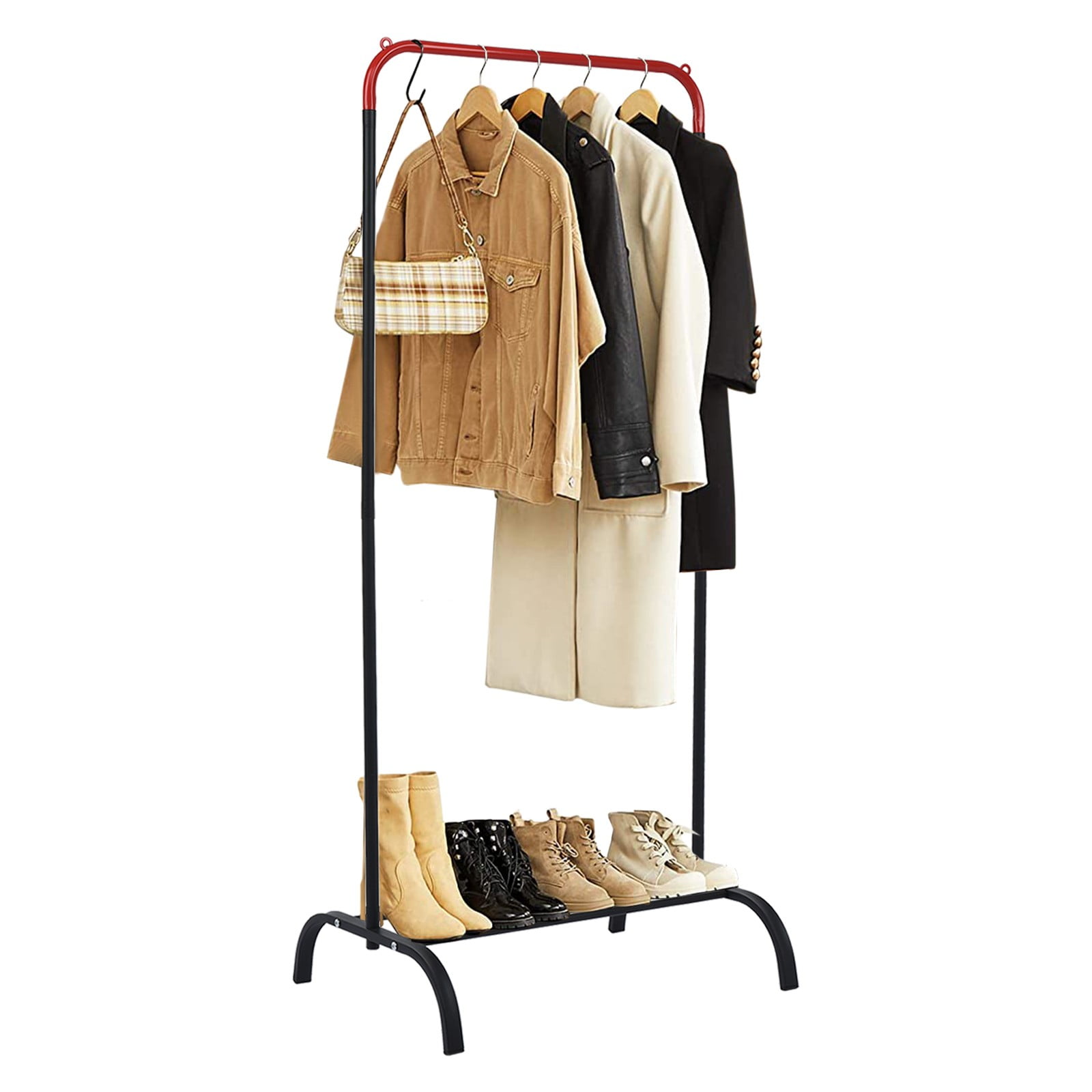 Clothing Garment Rack Heavy Duty Grade Clothes Stand Rack With Rod Storage Shelf