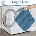 thumbnail image 6 of 2pcs Microfiber Bath Rug Non Slip Washable, Soft Absorbent Chenille Bathroom Rug, Extra Thick Bath Mat for Bathroom Floor Sink Tub and Shower, 20" x 32"/17" x 24", Turquoise Blue, 6 of 7