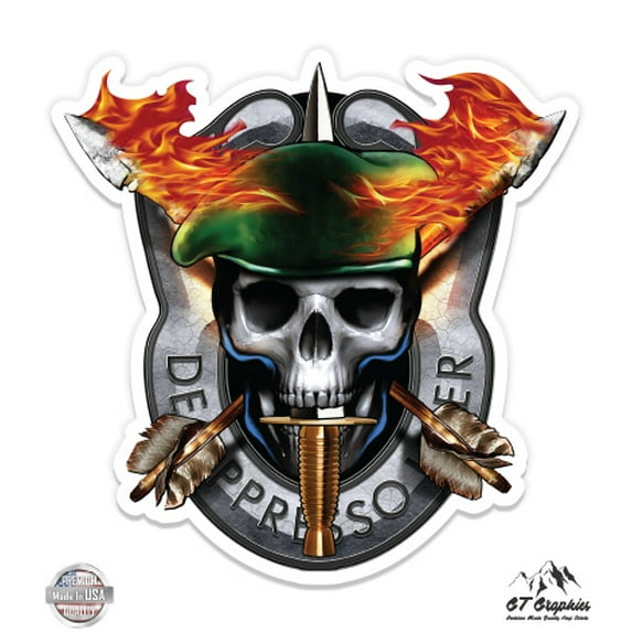 Green Beret - 8" Vinyl Sticker - For Car Laptop I-Pad - Waterproof Decal