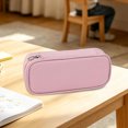 thumbnail image 4 of Pink Pencil Pouch, Waterproof Wear Resistant Oxford Fabric Case, Portable Daily Supply Organizer Bag, Large Capacity Stationery Storage Pouch for Office, Outdoor Travel and Tiny Tots Daily Use, 4 of 6