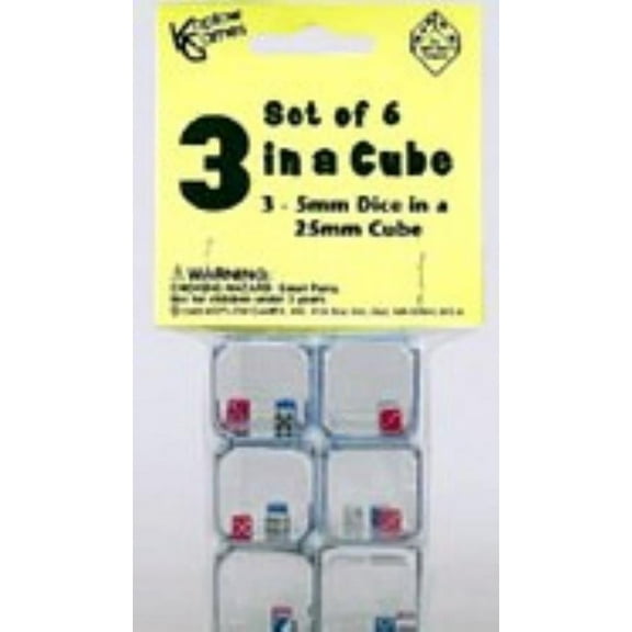 d6 Triple Dice in a Cube (6) New