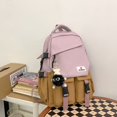 thumbnail image 4 of Women Backpack Contrast Color Book Bags for Teenage Girls with Pendant  School Backpack  White, 4 of 10