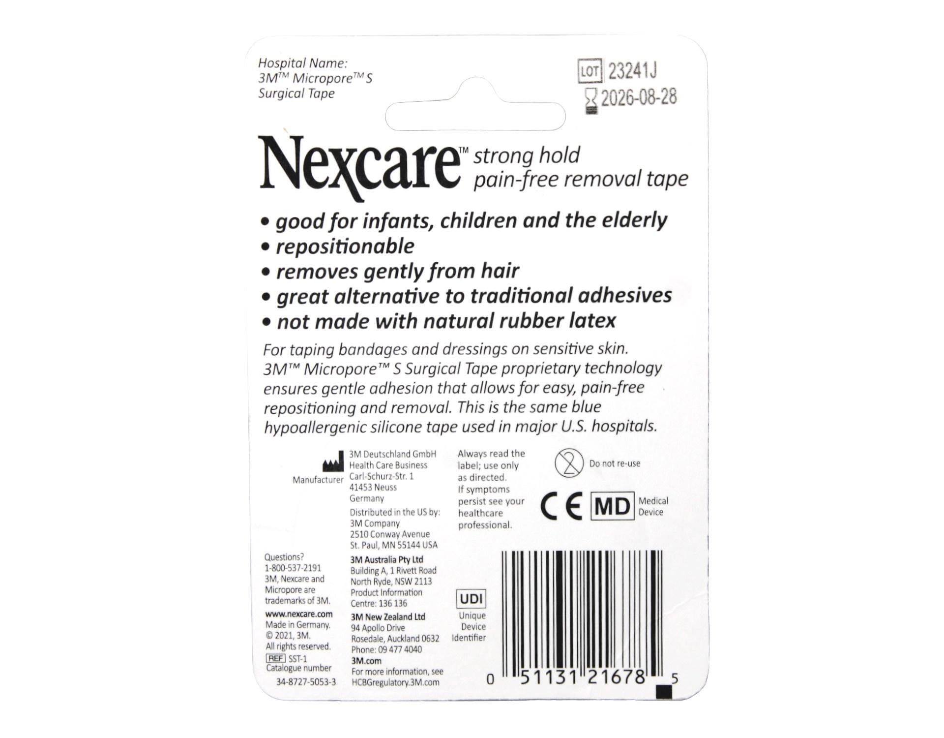 Nexcare Sensitive Skin Tape-Pain Free Removal Hold Securely 1 in, 6-Pack