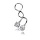 thumbnail image 1 of Pendientes largos trenzados con circonitas de acero inoxidable para mujer con estilo, accesorio de joyería (blanco), 1 of 3