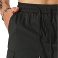 thumbnail image 4 of Bcfgryg Drawstring Belted Pocket Cargo Shorts For Men Athletic Shorts Men Black XXL, 4 of 5