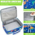 thumbnail image 5 of Bento Lunch Box with 4 Compartments, Insulated lunch Bag, Stainless Steel Insulated Water Bottle, Ice Pack & Utensils Set, Blue Dinosaur, 5 of 8