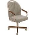 thumbnail image 3 of Chromcraft Douglas Swivel Tilt Dining Chairs with Casters – Comfortable Cushioned Seats, Walnut Wood Accents, Light Sand Metal, 1 piece set, 3 of 10