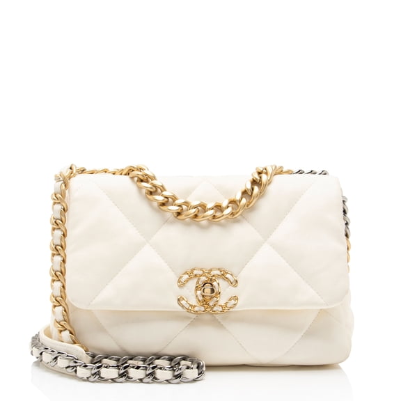 Pre-Owned Chanel Lambskin 19 Medium Flap Shoulder Bag