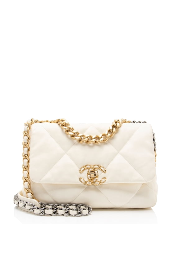 Pre-Owned Chanel Lambskin 19 Medium Flap Shoulder Bag