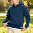 thumbnail image 2 of Ltctricy Hoodies for Boys Girls Comfy Hooded Sweatshirt Solid Color Long Sleeve Shirts Kids Pullover Tops with Pockets(Navy,7-8 Years), 2 of 7