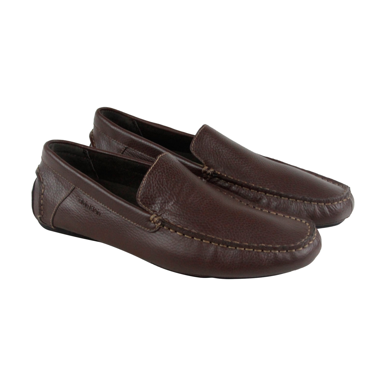 Calvin Klein Calvin Klein Miguel Mens Brown Leather Casual Dress Slip