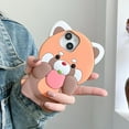 thumbnail image 2 of Case for iPhone 14 Pro Case Funny Phone Case Cute iPhone 14 Pro Case Kawaii iPhone Cases Little Raccoon Creative Soft Rubber Bumper Shockproof Protective Case Cover for Women Girl Brown, 2 of 16