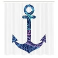 thumbnail image 3 of Ambesonne Ocean Shower Curtain, Anchor Image Sea Marine, 69"Wx70"L, Purple and Blue, 3 of 5