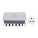 thumbnail image 1 of Adaptador de derivación de cargador rápido ZHCH multipuerto USB 818 3.0 con carga inalámbrica 100-240 V blanco Reino Unido, 1 of 5