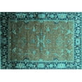 thumbnail image 1 of Ahgly Company Machine Washable Indoor Rectangle Oriental Turquoise Blue Industrial Area Rugs, 6' x 9', 1 of 4