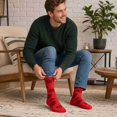 thumbnail image 5 of COUVER Unisex 100 Score Cushioned Crew Socks Red Black Size 10-13 2-Pack (4 Count), 5 of 6