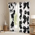 thumbnail image 3 of jejeloiu Cartoon Bow Tie Black Out Curtains,White Black Curtains Pack of 2 (42x63 Each) For Girls, 3 of 6