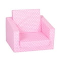 thumbnail image 1 of Delsit Toddler 2 in 1 Flip Open Kid Sized Foam Lounge Chair, Pink Polka Dot, 1 of 7